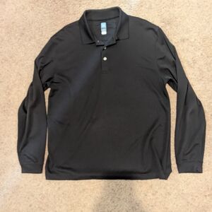 Men's Black PGA Long Sleeve Polo Shirt
